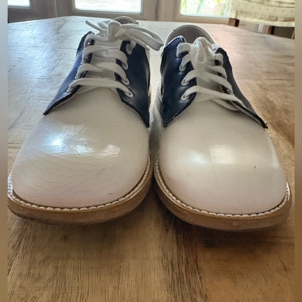 Two-Tone Lace-Up Oxfords